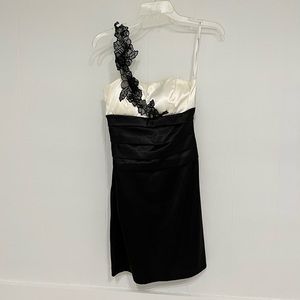 Black and White One Shoulder Dress